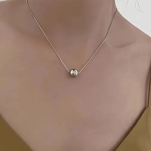 Baño de oro 18k.277 Collar de perla plateado