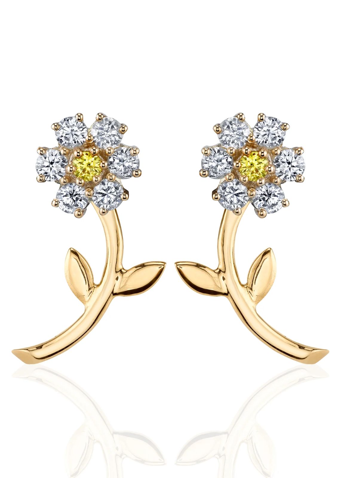 Baño de oro 18k.288 Aretes de girasol