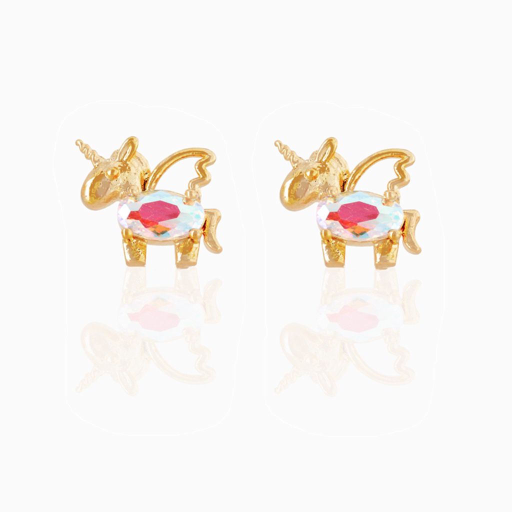 Baño de oro 18k.292 Aretes de unicornio