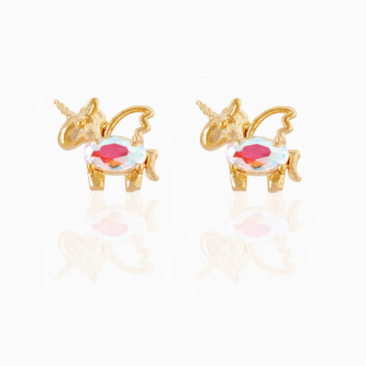 Baño de oro 18k.292 Aretes de unicornio