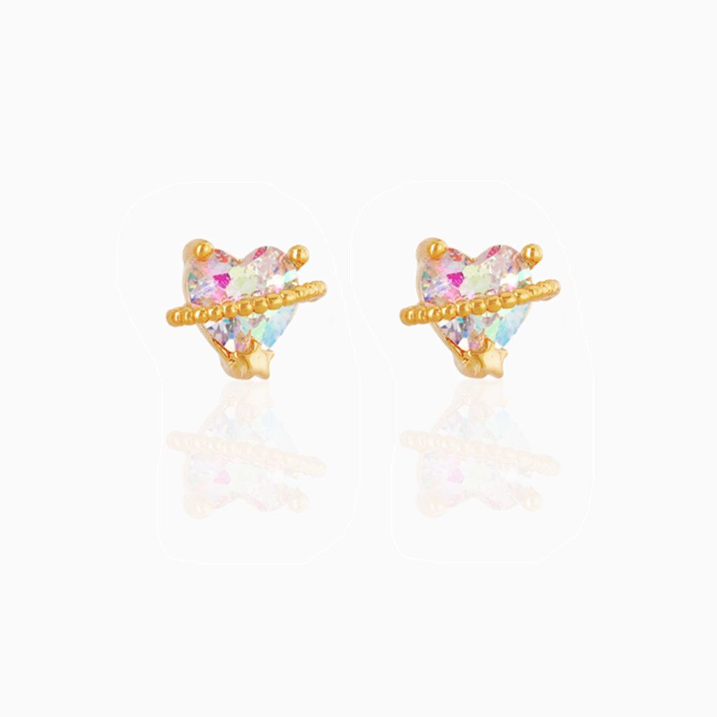 Baño de oro 18k.293 Aretes de corazón