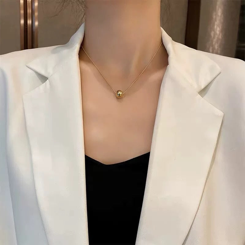 Baño de oro 18k.65 Collar de perla dorada