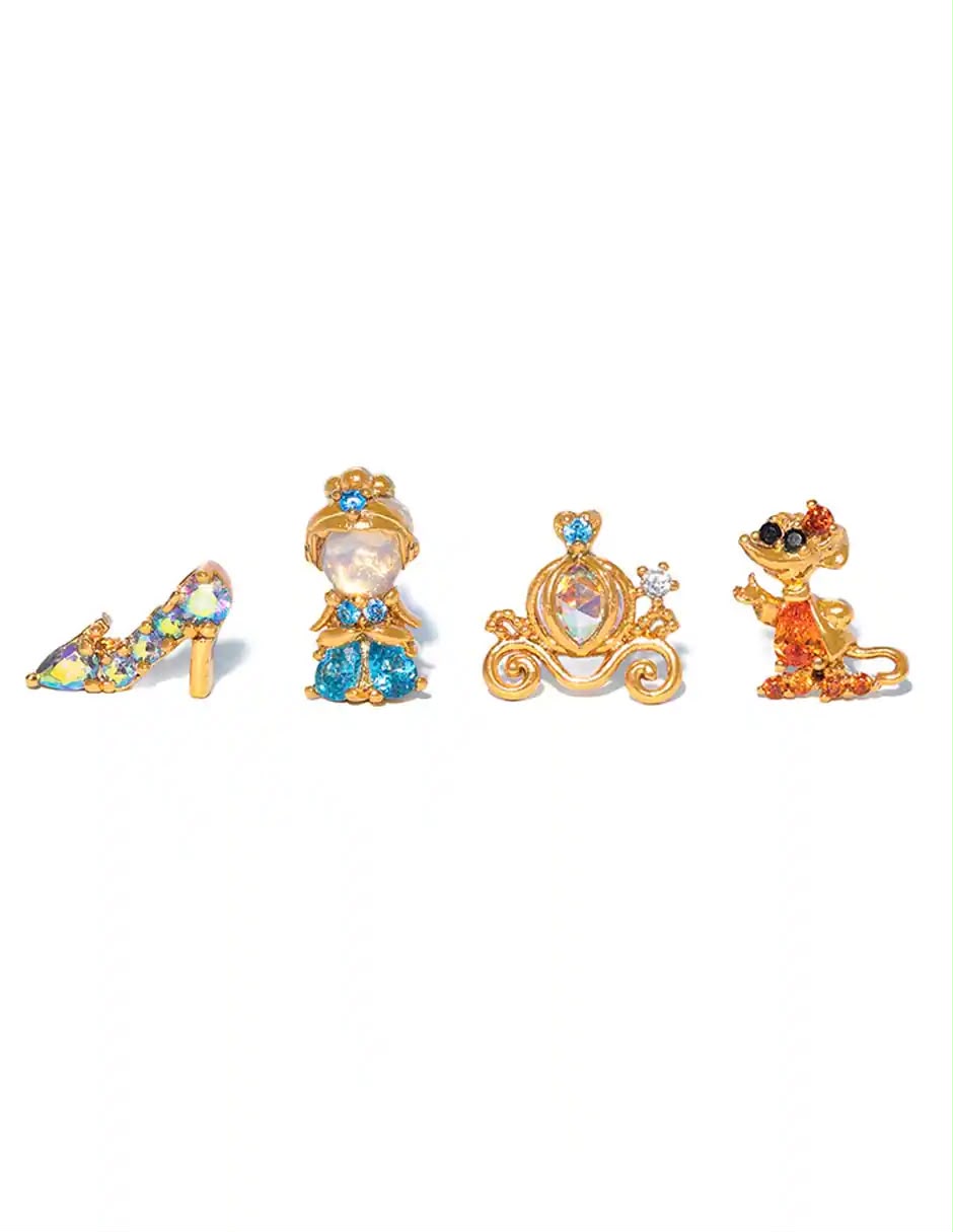 Baño de oro 18K.187 Piercing Disney cenicienta con baño de oro