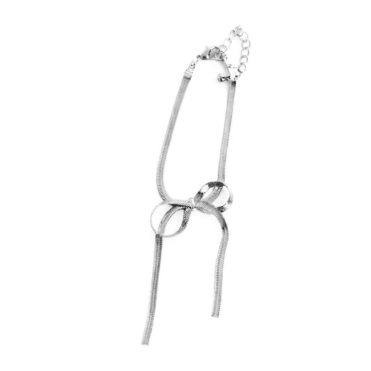 Baño de oro 18K.102 Pulsera de moña plateada