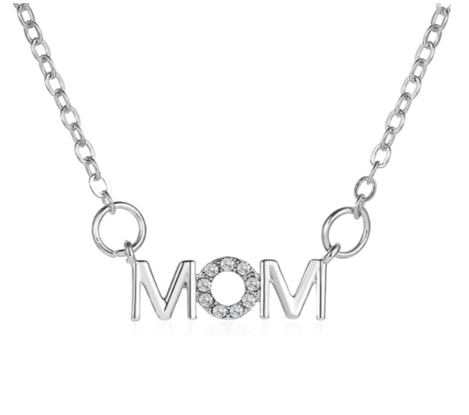 Baño de oro 18K.48 Collar mom plateado