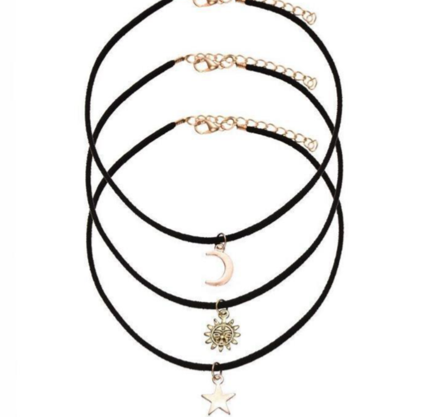 Fantasía fina CHOCK.15 Chocker de luna, sol y estrella